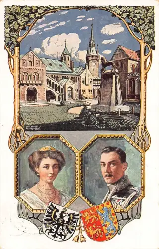 L077 Deutsches Königtum Herzog und Herzogin von Braunschweig 1913 Postkarte