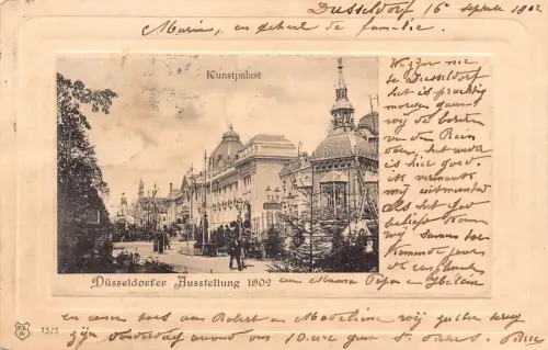 A101 Deutschland 1902 Düsseldorf Ausstellung Kunstpalast Schloss Vintage Postkarte