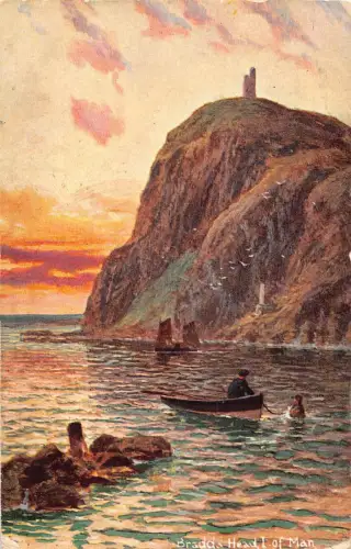 A917 England Bradds Head Isle of Man Boot Vintage Postkarte