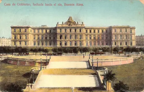 B200 Argentinien 1910 Casa de Gobierno fachada hacia el rio Buenos Aires Postkarte