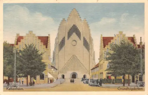 B206 Dänemark Kopenhagen 1950 Grundtvigskirken Kirche Vintage Postkarte