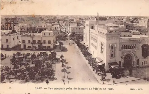 B204 Tunesien 1919 Sfax Vue Generale prise Minaret de L'Hotel de Ville Postkarte