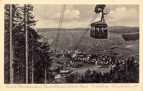 B196 Deutschland 1931 Kurort Oberwiesenthal Deutschlands Seilbahn Postkarte