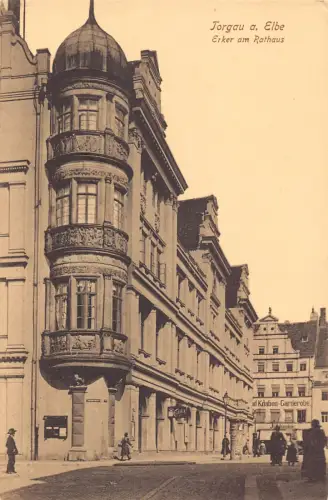 B198 Deutschland Torgau a Elbe Erker am Rathaus Rathaus Vintage Postkarte