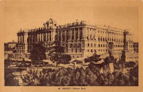 B195 Spanien Madrid Palacio Real Palace Vintage Postkarte