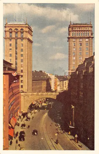 B202 Schweden Stockholm Kungsgatan mit den Türmen Vintage Postkarte