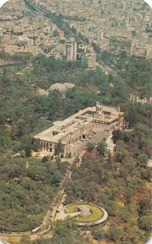 B188 Mexiko Luftansicht des historischen Schlosses Chapultepec Mexiko-Stadt Postkarte