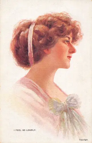 B192 Glamour Portrait Schönheit Kunst von Paul Bendix Ich fühle mich so einsam Postkarte