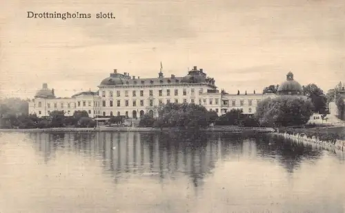 B206 Schweden Drottningholms Schlitz Schloss Vintage Postkarte