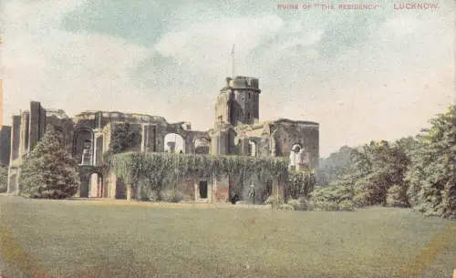 B205 Indien Ruinen der Residenz Lucknow Vintage Postkarte