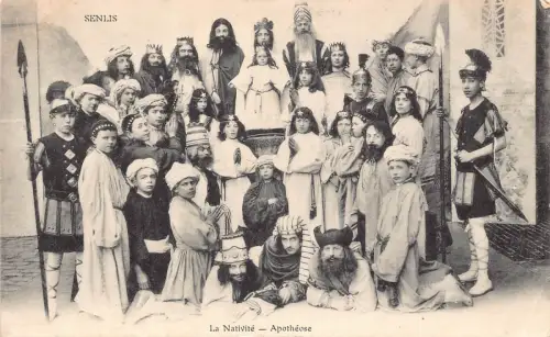 B201 Frankreich 1908 Senlis Nativite Apotheose Kinder Schauspieler Theater Postkarte