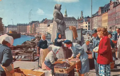 B205 Dänemark Kopenhagen 1968 Kopenhagen Gammel Strand Vintage Postkarte