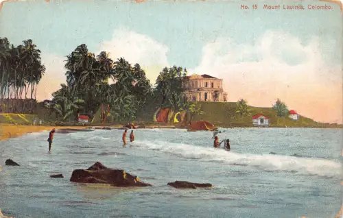 B203 Sri Lanka Ceylon Berg Lavinia Meer Vintage Postkarte