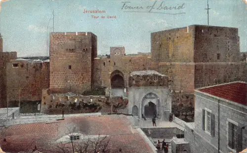 B205 Israel Jerusalem Turm David Vintage Postkarte