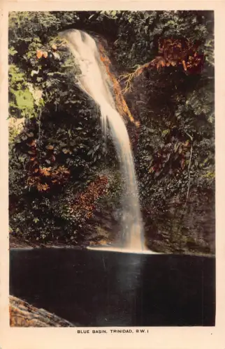 B201 Trinidad Blue Basin Wasserfall Vintage Postkarte