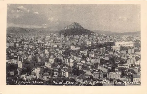 B201 Griechenland Pa von Athen mit Lykavetten aus Akropolis Vintage Postkarte