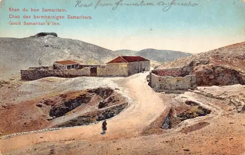 B201 Israel Good Samaritan's Inn Vintage Postkarte