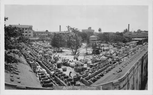 B200 Indien Dhobi Ghat Bombay RPPC Vintage Postkarte