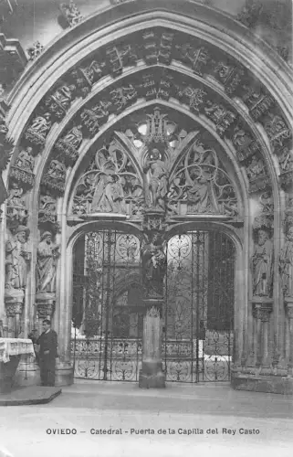 B195 Spanien Oviedo Catedral Puerta de la Capilla del Rey Casto Kathedrale Postkarte