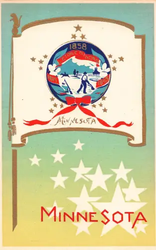 B184 US State Flags - Minnesota Vintage Postkarte
