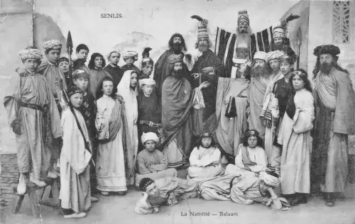 B201 Frankreich 1908 Senlis Nativite Balaam Schauspieler Theater Postkarte