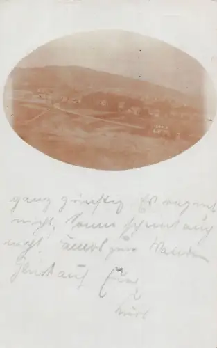 B198 Deutschland Cunnersdorf Echtfoto Gesamtansicht Passepartout Vintage Postkarte