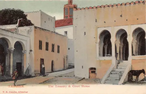 B201 Marokko Tanger Tanger Schatzkammer und Gerichtsgebäude Vintage Postkarte