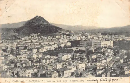 B200 Griechenland 1904 Athen Gesamtansicht der Akropolis Vintage Postkarte