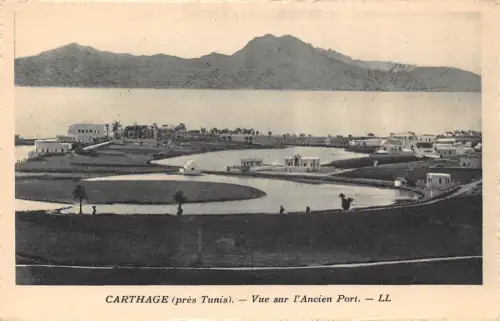 B203 Tunesien Karthago Vue sur l'Ancien Hafen Vintage Postkarte
