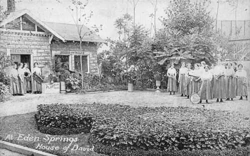 B187 US Eden Springs House of David Michigan Vintage Postkarte