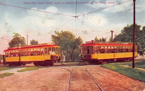 B186 US 1910 Twin City Sight Seer Car At Indian Mounds Park Paul Minn Postkarte