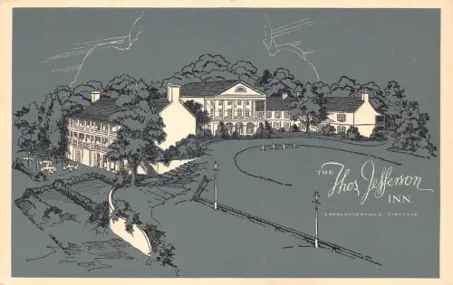 B185 US The Jefferson Inn Charlottesville Virginia Werbung Vintage Postkarte