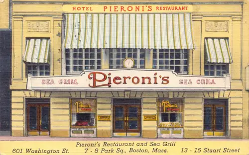 B200 US Boston Massachusetts Pieroni's Sea Grill Restaurant Werbepostkarte