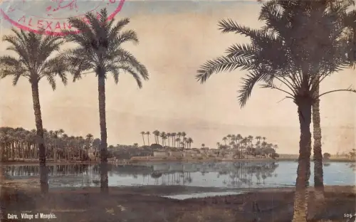 B203 Ägypten Kairo 1910 Dorf Memphis Vintage Postkarte