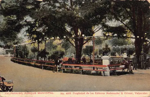 B200 Chile Valparaiso Parque Stadtpark Vintage Postkarte