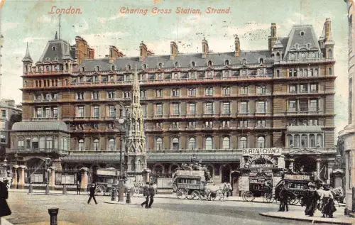 A920 England London Charing Cross Station Strand Bureau Change Vintage Postkarte