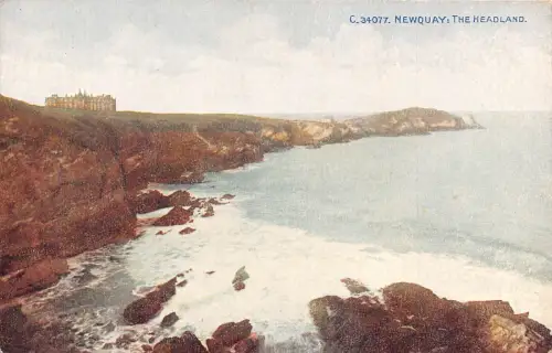 A920 England Newquay The Headland Vintage Postkarte