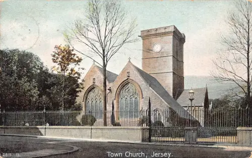 A919 England 1904 Town Church Jersey Vintage Postkarte