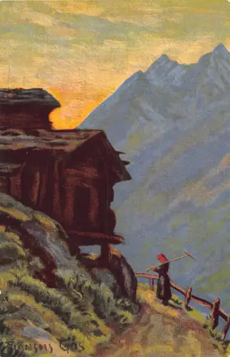 A922 Schweiz Vieux Zermatt et Mischabel Vintage Postkarte