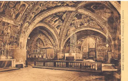 A923 Italien Assisi Chiesa INferiore di S Francesco Crocera Vintage Postkarte