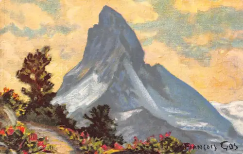 A922 Schweiz Cervin vu du Riffel au Dessus de Zermatt Kunst Vintage Postkarte