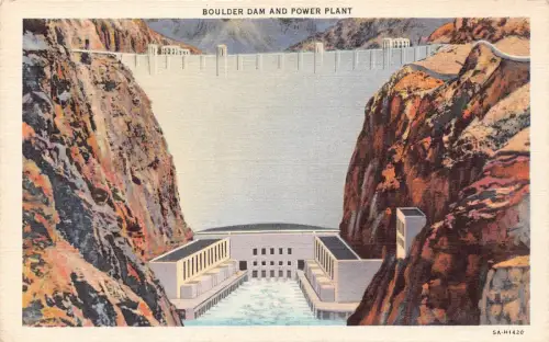 A922 US Boulder Dam Lower Grand Canyon Vintage Postkarte