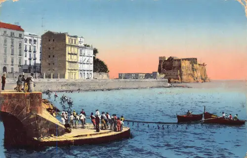 A924 Italien 1922 Napoli Neapel Via Partenope con Castello dell Ovo Postkarte