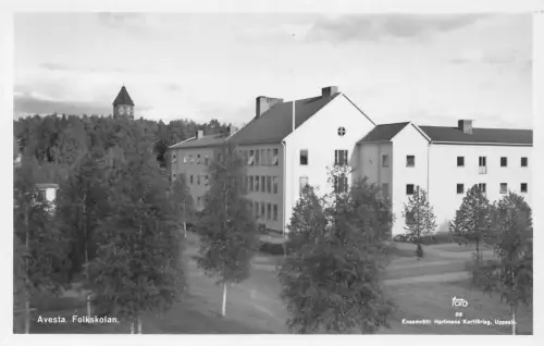 A923 Schweden Avesta Folkskolan RPPC Vintage Postkarte