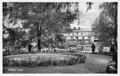 A923 Schweden Avesta Torget RPPC Vintage Postkarte