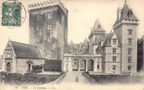C022 Frankreich, Pau Le Chateau 1908 alte Postkarte