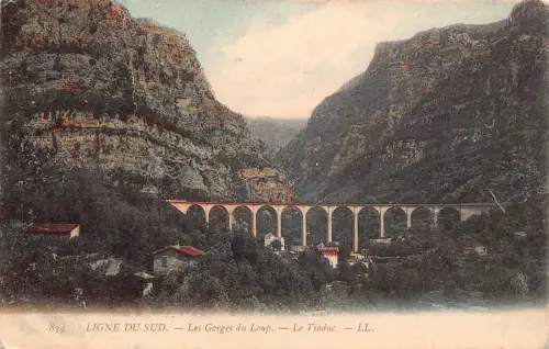 C022 Frankreich, Ligne du Sud Les Gorges du Loup Vintage Postkarte