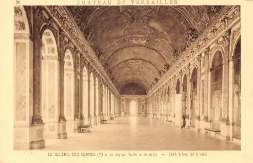 C023 Frankreich, Versailles Looking Glass Gallery Vintage Postkarte