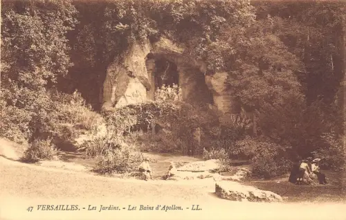 C023 Frankreich, Versailles Les Jardins Les Bains d'Apollon Vintage Postkarte