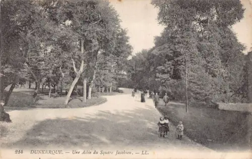 C023 Frankreich, Dunkerque unde Allee du Square Jacobsen Vintage Postkarte
